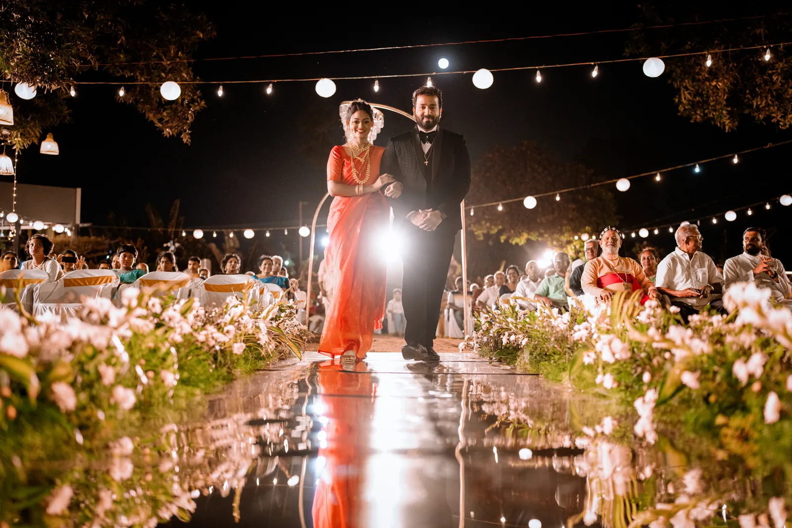 Wedding reception aisle managed end to end by Event Fairy Chennai